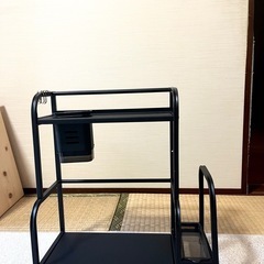 ブラック スチール 調味料ラック 2段