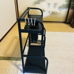 ブラック スチール 調味料ラック 2段の画像