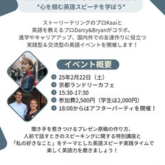 パブリック・スピーキング・ワークショップ／2月22日/ 京都市