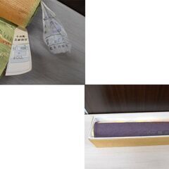 未使用長期保管品 特蚕紬 反物 正絹 眞綿紬 飯林民芸手織 十日町 正絹御召 花柄 オレンジ系 着物 和装 和服 苫小牧西店の画像