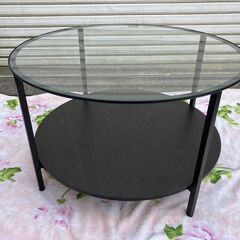 IKEA★イケア★丸ガラステーブル★VITTSJÖ ヴィットショーの画像