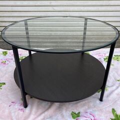IKEA★イケア★丸ガラステーブル★VITTSJÖ ヴィットショーの画像