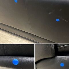 NITORI/ニトリ フリオ 二人掛けソファ レザー ブラック 幅180 中古家具 店頭引取歓迎 R9192の画像