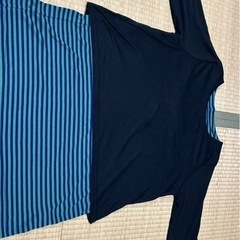 緑と青の切り替えボーダー3Lの画像