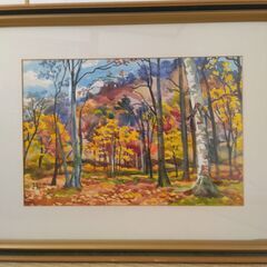 ☆　繁野三郎　水彩画　「円山」１９８４年作品　☆ 繁野三郎 『円山』 水彩画 - 北海道画廊