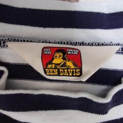 BEN DAVIS ストライプ ロンTシャツ 胸ポケット付の画像