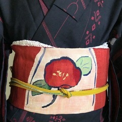 紬の開き名古屋帯　正絹　美品　　　　　　　　【現金支払い可】の画像