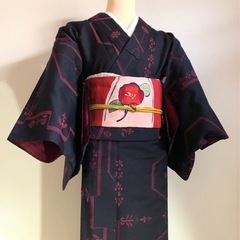 紬の開き名古屋帯　正絹　美品　　　　　　　　【現金支払い可】の画像