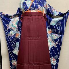 女子袴　 エンジ無地LL②　USED美品　の画像