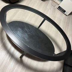 IKEA センターテーブル　ガラステーブル楕円 malmsta の画像