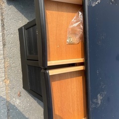 下駄箱　シューズラック　キッチンボード　食器収納　食器棚　茶色　黒の画像