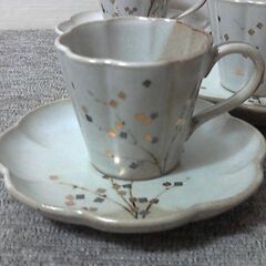 たち吉 花しきし コーヒーカップ&ソーサー 5客　未使用保管品の画像