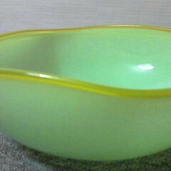 MULTIPLE LAYER GLASS　マルティガラス　レトロ食器　色ガラス　サラダボール　福岡県特産工芸品　手作り　の画像