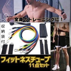 フィットネスチューブ　トレーニング　自宅トレーニング　筋トレ　収納袋付