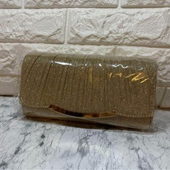 パーティバッグ　ショルダーバッグ ゴールド　金 結婚式 クラッチバッグ ラメの画像