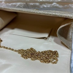 パーティバッグ　ショルダーバッグ ゴールド　金 結婚式 クラッチバッグ ラメの画像