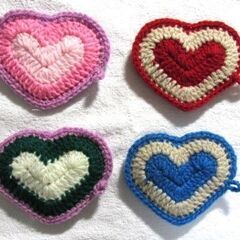 ＊＊ハンドメイド＊＊　ハート型アクリルたわし　4枚セット