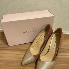 DIANA パンプス　ピンク　ゴールド