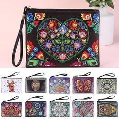 カラフルハート刺繍クラッチバッグ ダイヤモンドペインティング バッグ ハートの画像