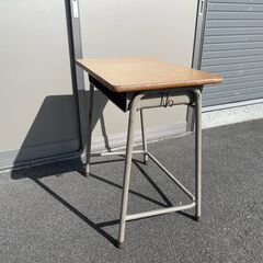 【那須町役場】学習机4号　物置　作業台　テーブル　勉強机　昭和レトロ【管理番号080】の画像