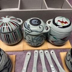 茶碗蒸しセット/食器/5点セット/新品未使用の画像