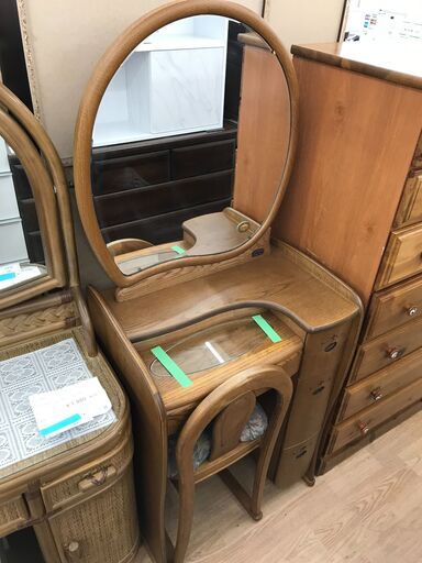 ★ジモティ割あり★  ドレッサー ブラウン H144×W60×D40 クリーニング済み KJ8380