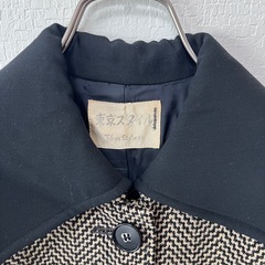 TOKYO STYLE 東京スタイル　ヘリンボーン柄ロングコート Lの画像