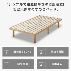 【シングルベッド】ベッドフレーム　すのこベッドの画像