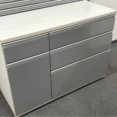 ニトリ キッチンカウンター キュリー２（120cm）グレーの画像