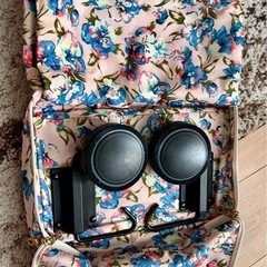 【中古】花柄がかわいい★折り畳みショッピングキャリーバッグの画像