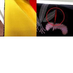 小紋 昔 アンティーク 昔着物 小紋 黒 ピンク グレー 白 唐草 大花 笹 バチ衿 正絹 昔きもの レトロ 大正ロマン  身丈154.6cm 【キモノオフ野々市若松店】の画像