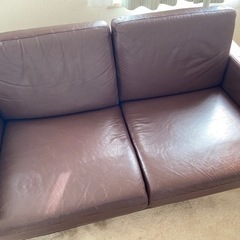 無印 本革二人がけソファ
