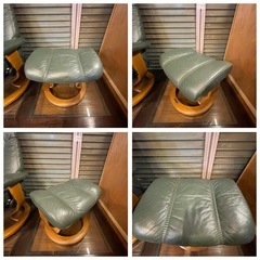 中古　EKORNES　エコーネス　ストレスレス　本革　リクライニング　ソファ　1人掛け チェア　オットマンの画像