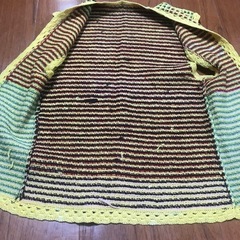手編みロングベストの画像