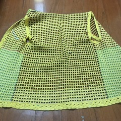 手編みロングベストの画像