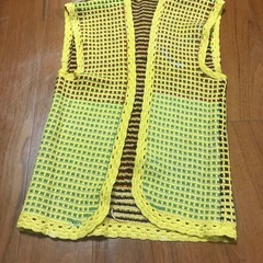 手編みロングベスト