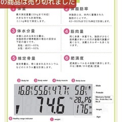 【使用期間1年程度】体組織計の画像