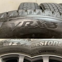【BS BLIZZAK VRX3 185/60R15】スタッドレス【FOUR FORCE 15インチ 6J4HPCD100+45】21年製 バリ溝 フィット ヤリス グレイス等　(MTX204) クレジットカード QRコード決済可能の画像