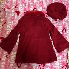 キッズコート　ベレー帽付きの画像