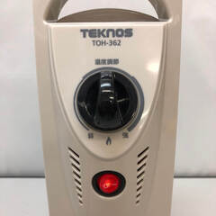 ss7320　テクノス ミニオイルヒーター TOH-362 ホワイト TEKNOS 500W 足元暖房 電気暖房 トイレ ヒーター 白 コンパクト エコ クリーン 火傷しない オイルヒーター 中古の画像