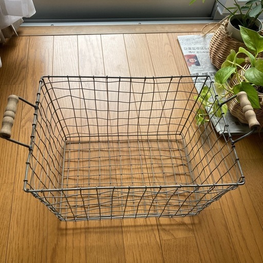 アンティーク　ワイヤーバスケット