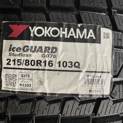 タイヤ新品 YK G075 215/80R16 スタッドレス SUZUKI JB23ジムニー 純正ホイール 16インチ 5.5J5HPCD139.7+22 リフトアップジムニー MTJ686クレジットカード QRコード決済可能の画像