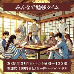 【ひきこもり・生きづらさ】～みんなで勉強タイム～3/1（土）