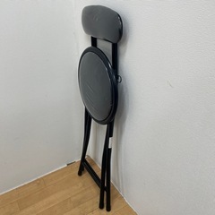 折りたたみ椅子 丸椅子 ブラック 黒 中古品 イス チェア スチール の画像