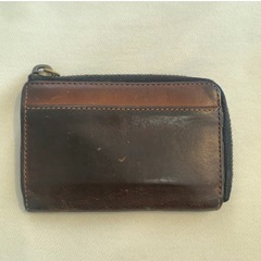 COACH ダークブラウン レザー コインケースの画像
