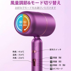 新品◆ドライヤー ヘアドライヤー マイナスイオン ハイパワー 軽量 風量調節  壁掛け可能 静音の画像