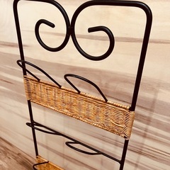 JH0350 アイアンフレーム×ラタン　スリッパラックの画像