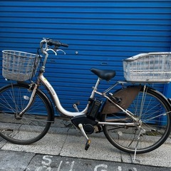 電動アシスト自転車 シルバー 前後バスケット
