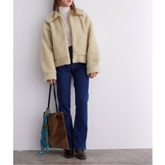 ROPE　ジップアップボアショートブルゾンの画像