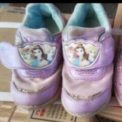17.0 スニーカー　運動靴　女の子　紫　の画像